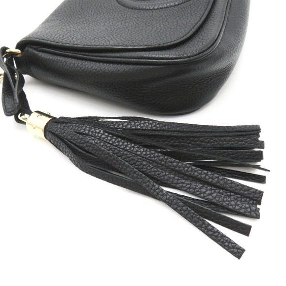 Gucci Soho Fringe Chain Shoulder Bag Leather Black - Picture 8 of 8